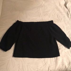 Tibi black off the shoulder top